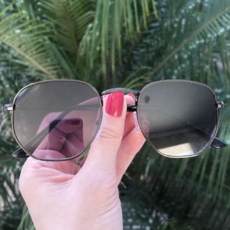 safine com br oculos de sol hexagonal preto degrade elisa new