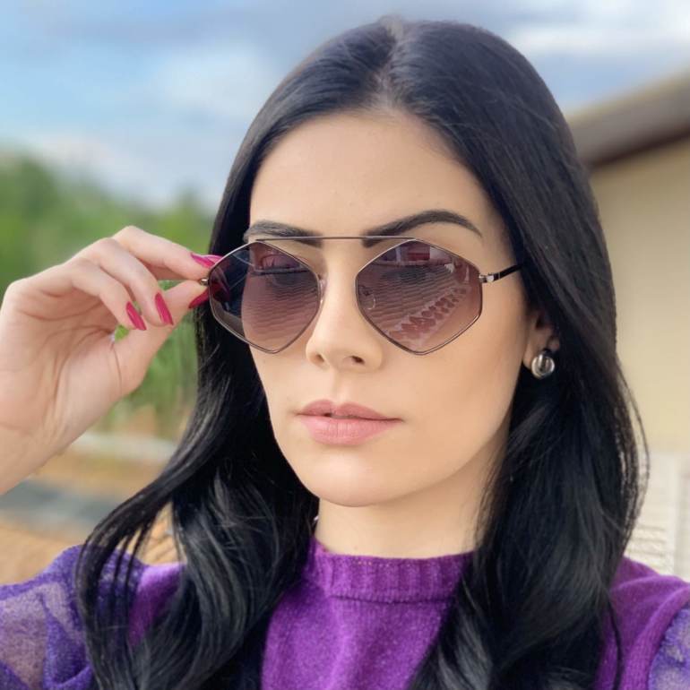 safine com br oculos de sol hexagonal preto tati 1