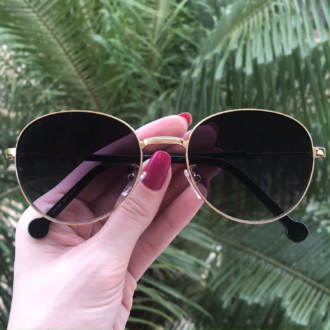 safine com br oculos de sol redondo dourado com degrade lari 3