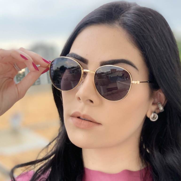 safine com br oculos de sol redondo dourado lari 2