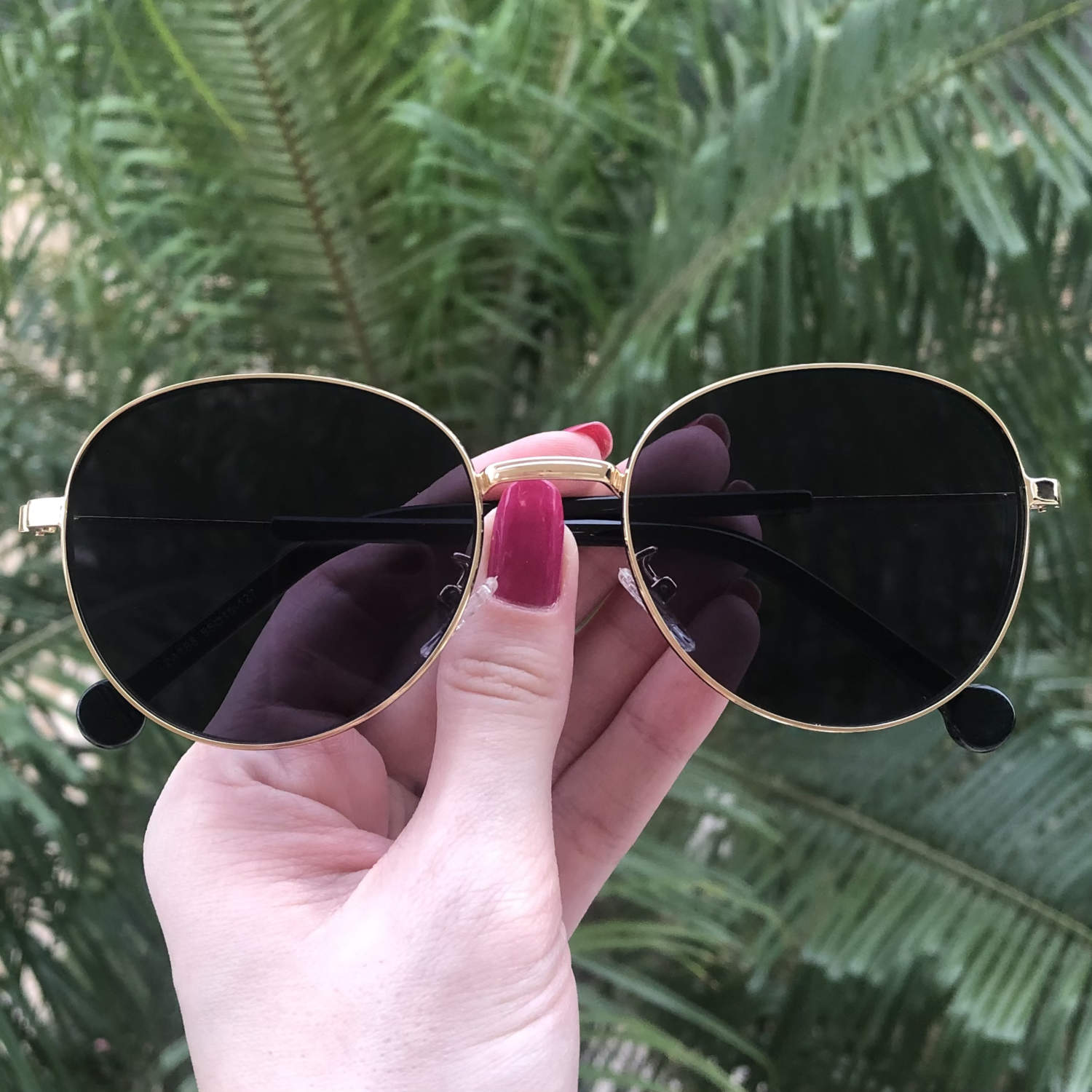safine com br oculos de sol redondo dourado lari 3