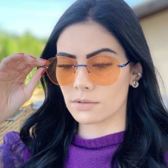 safine com br oculos de sol redondo laranja summer 1