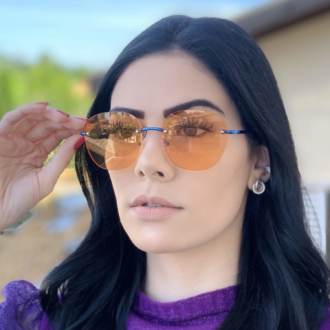 safine com br oculos de sol redondo laranja summer 2