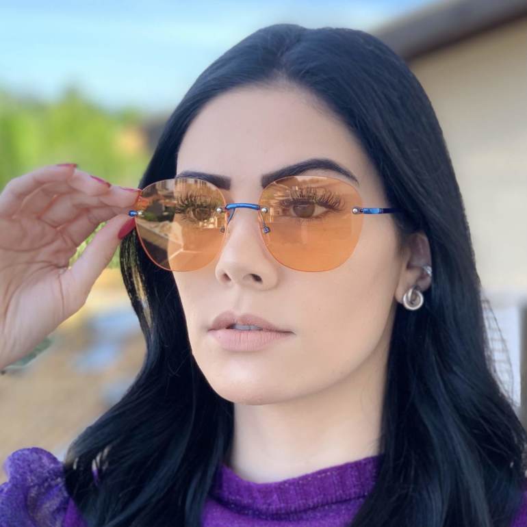 safine com br oculos de sol redondo laranja summer 2