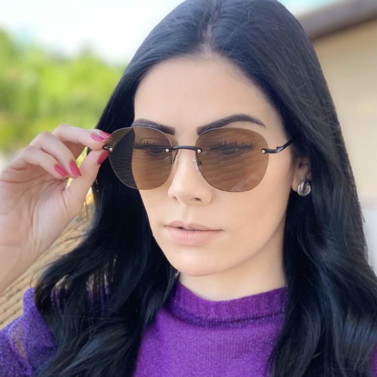 safine com br oculos de sol redondo marrom summer 1