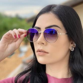 safine com br oculos de sol redondo prata lari