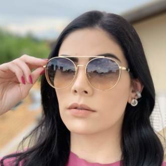 safine com br oculos de sol aviador dourado com colorido lana 1