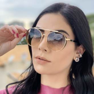 safine com br oculos de sol aviador dourado com colorido lana 2