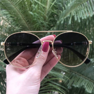 safine com br oculos de sol aviador dourado com colorido lana 3