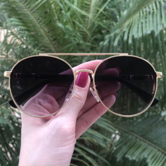 safine com br oculos de sol aviador dourado lana
