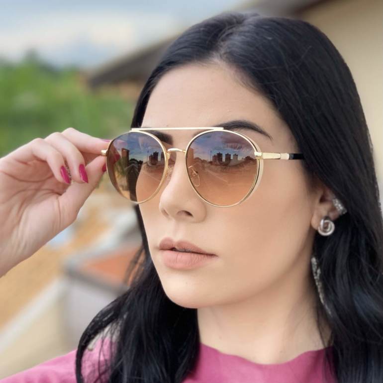 safine com br oculos de sol aviador marrom lana