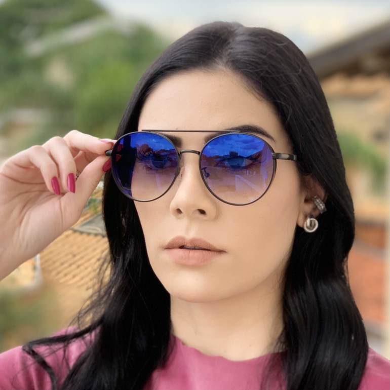 safine com br oculos de sol aviador preto com colorido lana 2