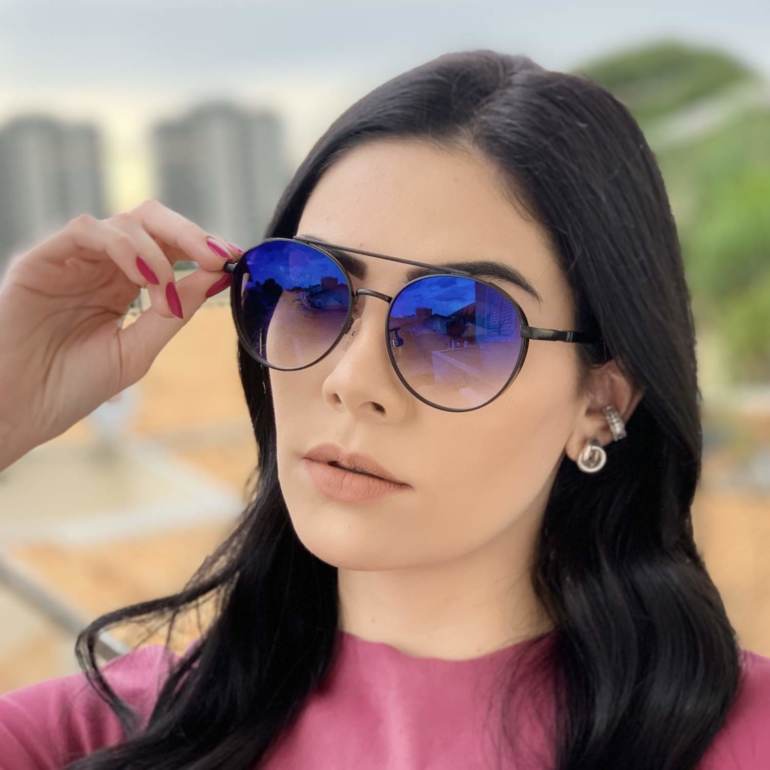 safine com br oculos de sol aviador preto com colorido lana 3