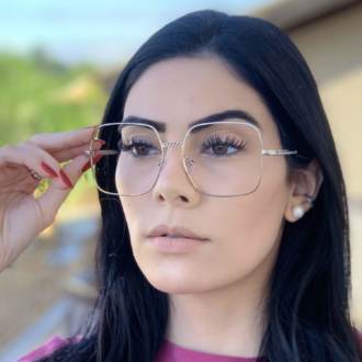safine com br oculos de grau quadrado prata lauren 1