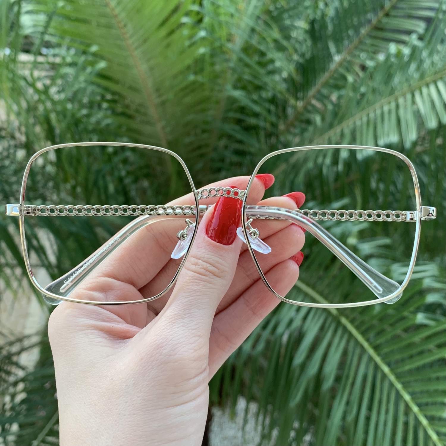 safine com br oculos de grau quadrado prata lauren 3
