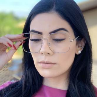 safine com br oculos de grau quadrado prata lauren