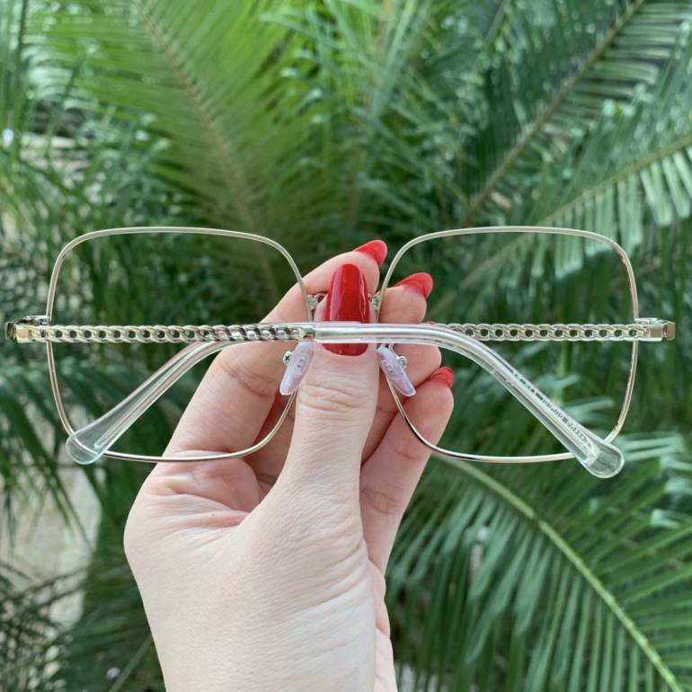 safine com br oculos de grau quadrado prata lauren 4