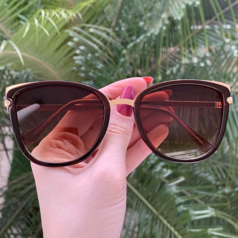 safine com br oculos de sol gatinho marrom aline
