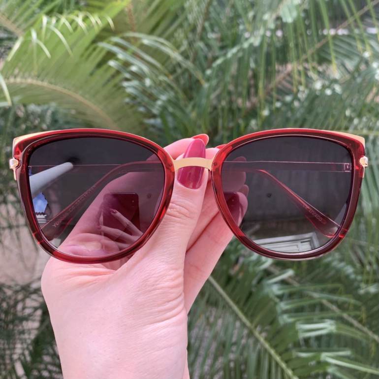 safine com br oculos de sol gatinho vermelho aline