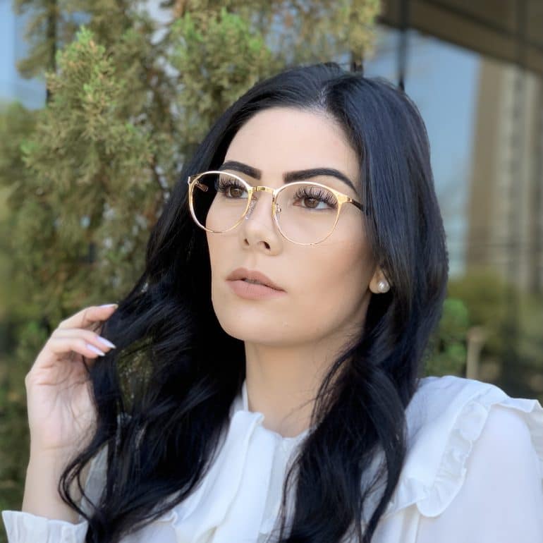 safine com br oculos de grau em metal redondo dourado julia 1