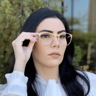 safine com br oculos de grau em metal redondo dourado julia 2