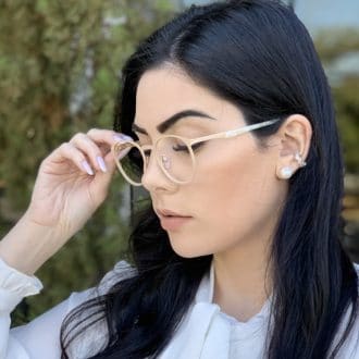 safine com br oculos de grau em metal redondo nude julia