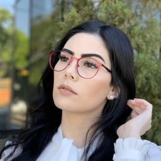 safine com br oculos de grau em metal redondo vermelho julia 3