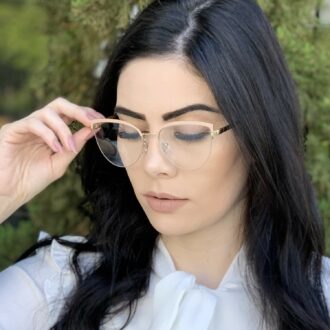 safine com br oculos de grau gatinho de metal nude agnes 2