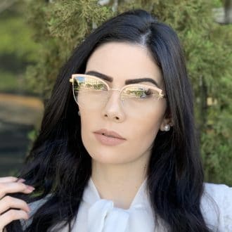 safine com br oculos de grau gatinho de metal nude agnes 8