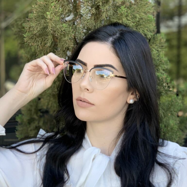 safine com br oculos de grau gatinho de metal preto agnes 6