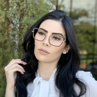 safine com br oculos de grau gatinho de metal preto taisa 1