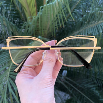 safine com br oculos de grau gatinho de metal preto taisa 6