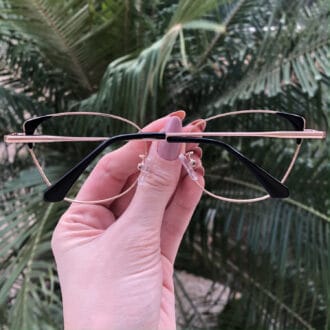 safine com br oculos de grau gatinho preto com dourado liz 1