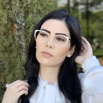 safine com br oculos de grau metal gatinho branco gina 2