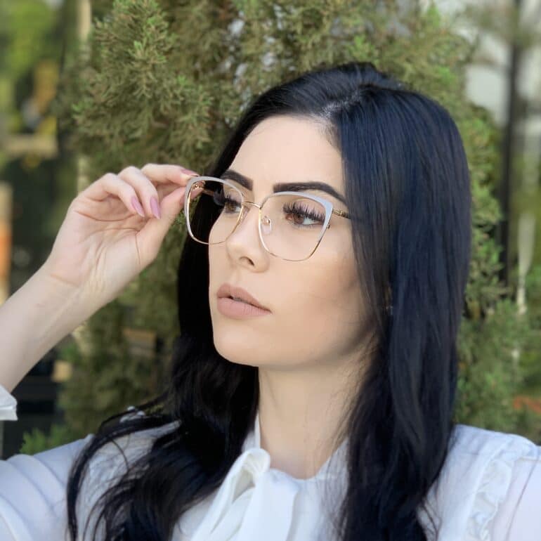 safine com br oculos de grau metal gatinho cinza gina