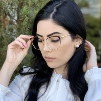 safine com br oculos de grau metal gatinho preto gina