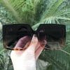 safine com br oculos de sol quadrado preto com tartaruga paty