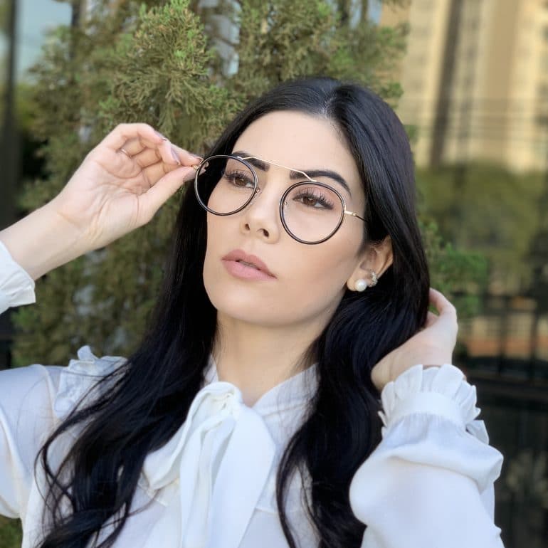 safine com br oculos de grau aviador redondo ivy preto 3