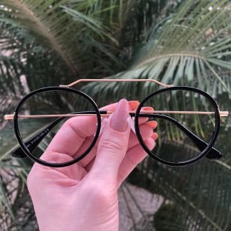 safine com br oculos de grau aviador redondo ivy preto