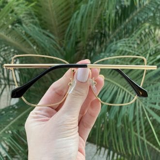 safine com br oculos de grau de metal gatinho preto com dourado suzy 1