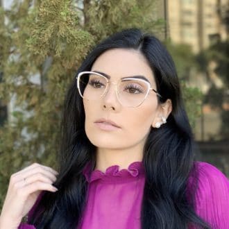 safine com br oculos de grau de metal gatinho branco lorena 1