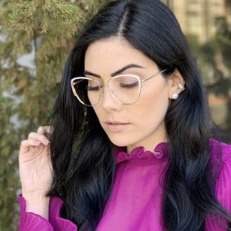 safine com br oculos de grau de metal gatinho branco lorena