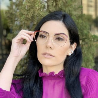 safine com br oculos de grau de metal gatinho vermelho lorena