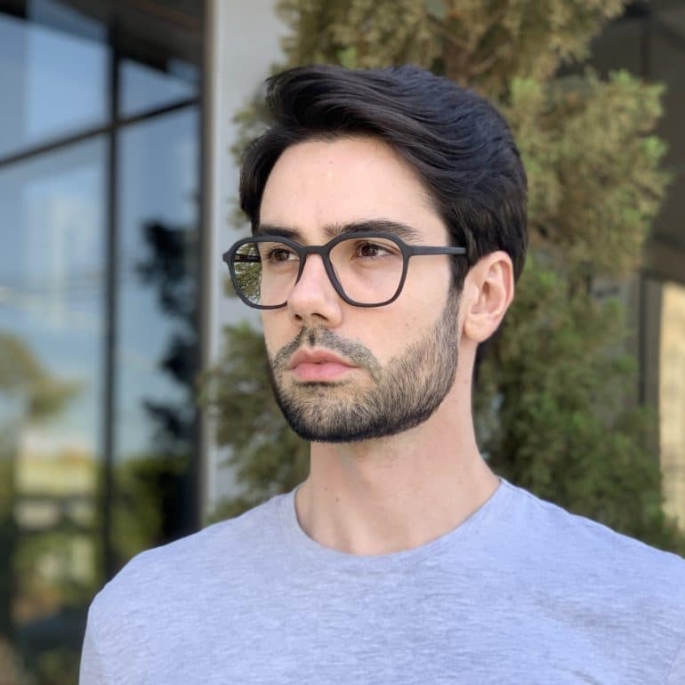 safine com br oculos de grau masculino em acetato quadrado preto fosco