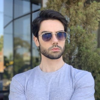 safine com br oculos de sol masculino hexagonal prata 2
