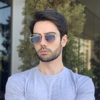 safine com br oculos de sol masculino hexagonal prata