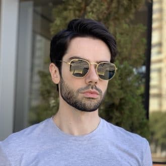 safine com br oculos de sol masculino hexagonal verde 2