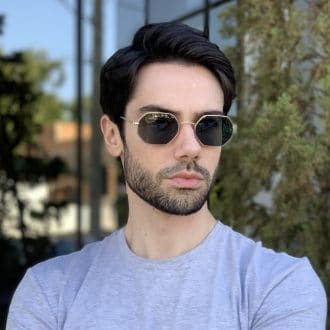 safine com br oculos de sol masculino hexagonal verde bruno 2