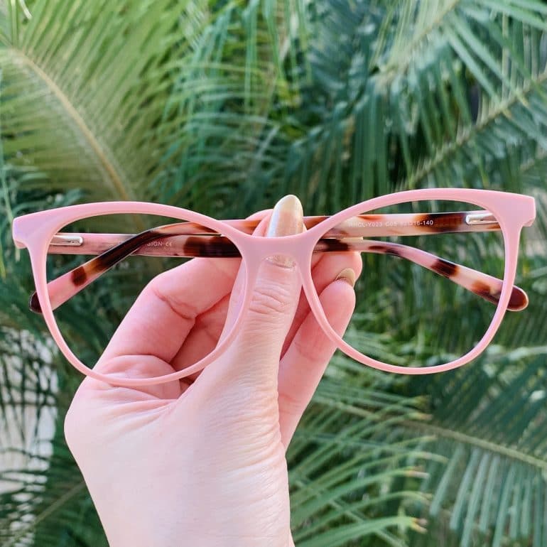 safine com br oculos 2 em 1 clip on gatinho em acetato rosa poli 1