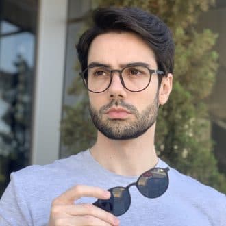 safine com br oculos 2 em 1 clip on masculino redondo preto fosco rafa 3